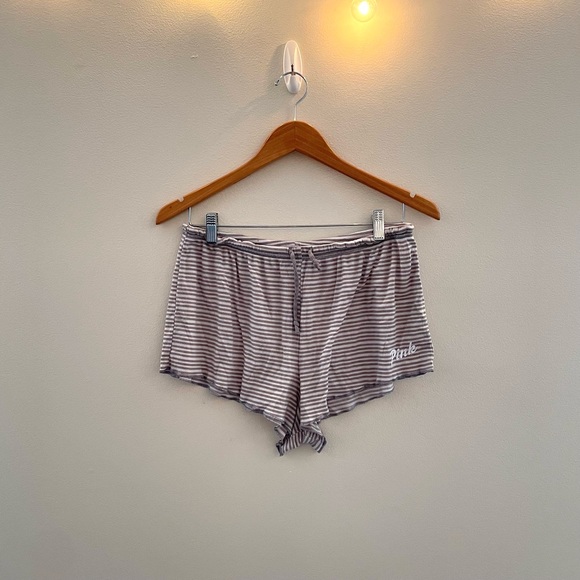 PINK Victoria's Secret Other - Victoria’s Secret PINK Striped Ruffled Sleep Shorts